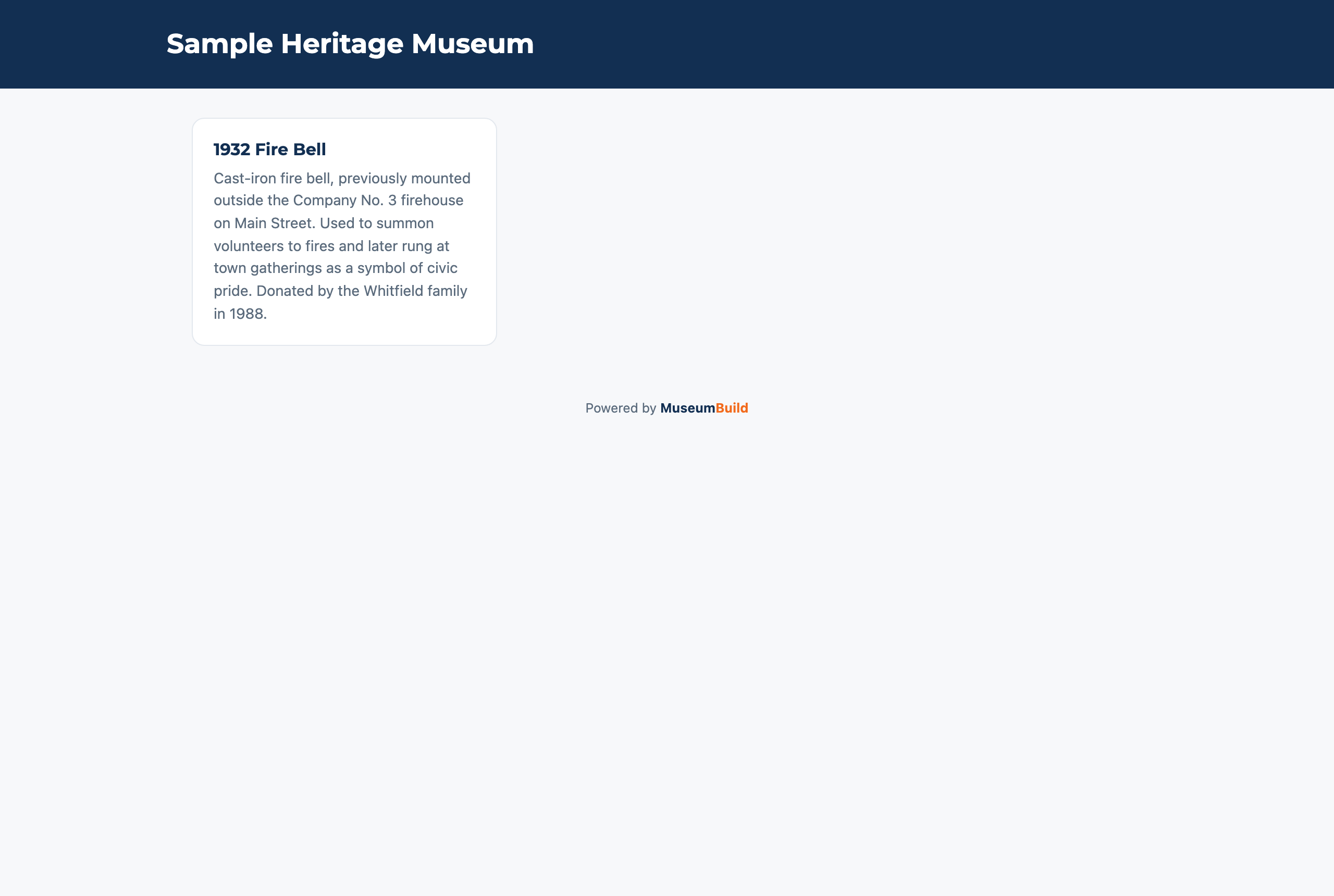 The fire bell on the museum's public page